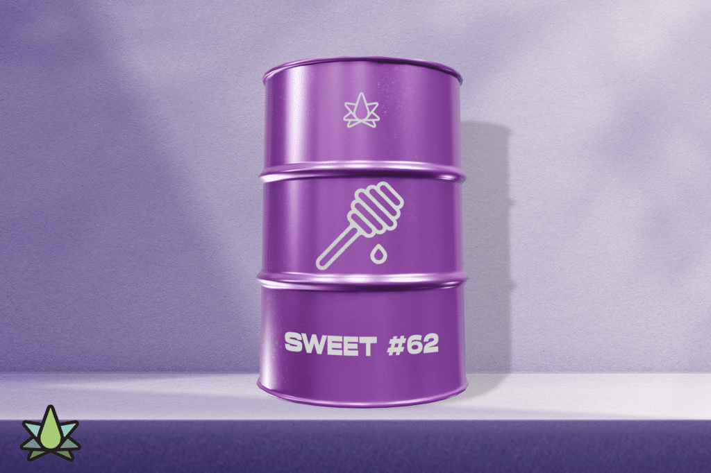 A purple-colored terpenes SWEET #62 can