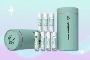 Some Terpenebelt Fresh Never-Frozen Sample Kits placed against a light-colored background