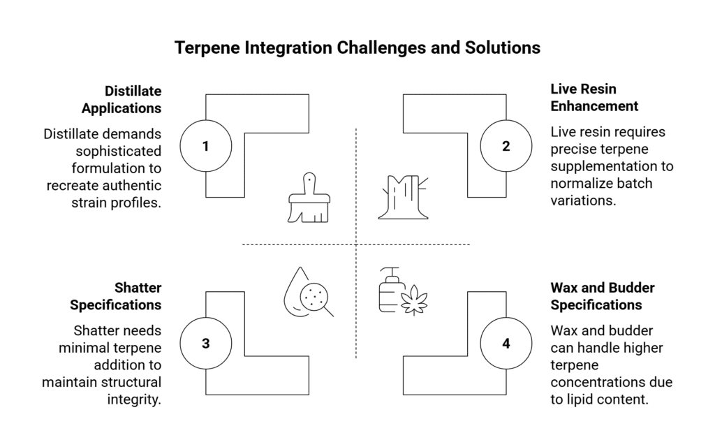 Visual showing formulation difficulty for different concentrate types