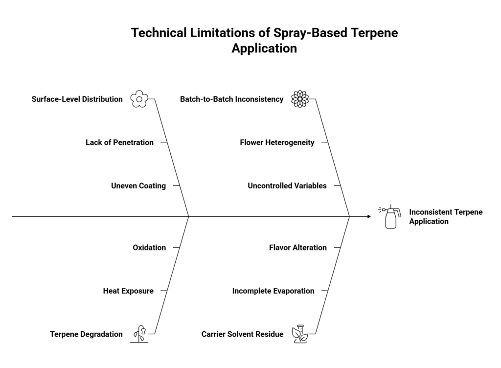 Visual for Technical Limitations of Spray-Based Terpenes